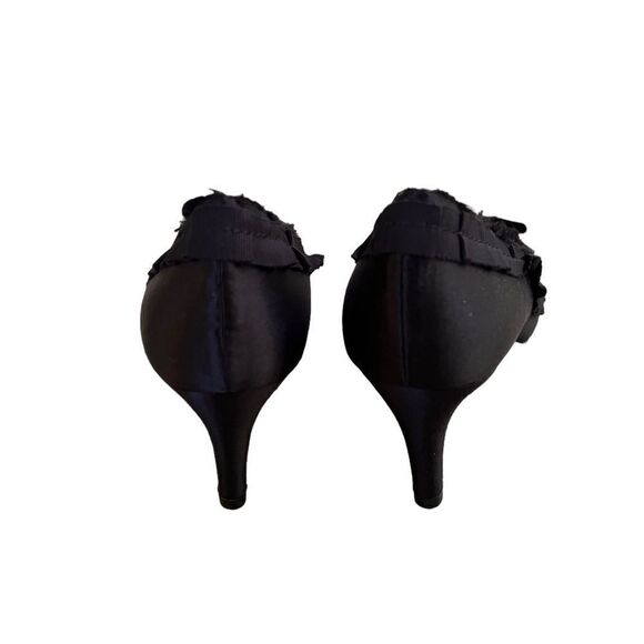 Pedro Garcia Noemi Black Satin Heels 6.5 NEW with box - Picture 10 of 13